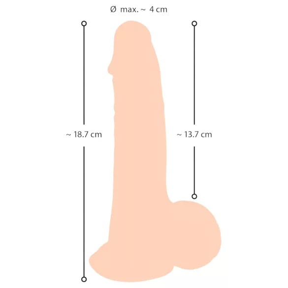 Nature Skin - dildo ar “ādu” - 19 cm (dabisks)