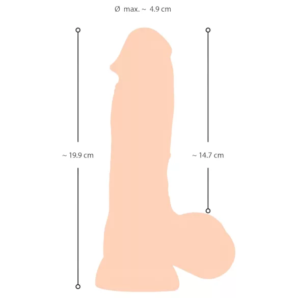 Nature Skin - dildo ar ādu - 20 cm (dabisks)