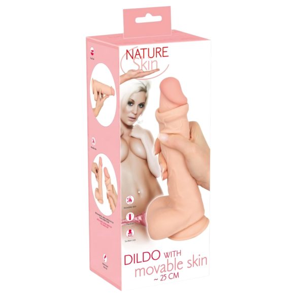 Nature Skin dildo ar ādu 25cm naturāls