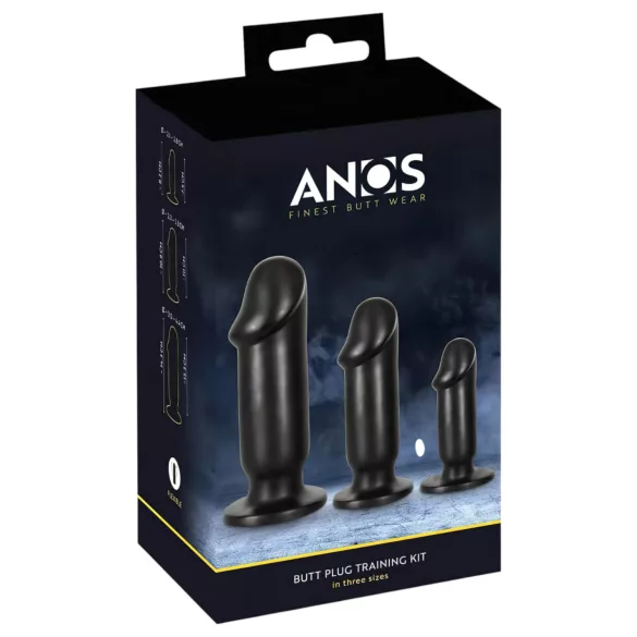 Anos Training Kit - anālo aizbāžņu komplekts (3 daļās, melns)