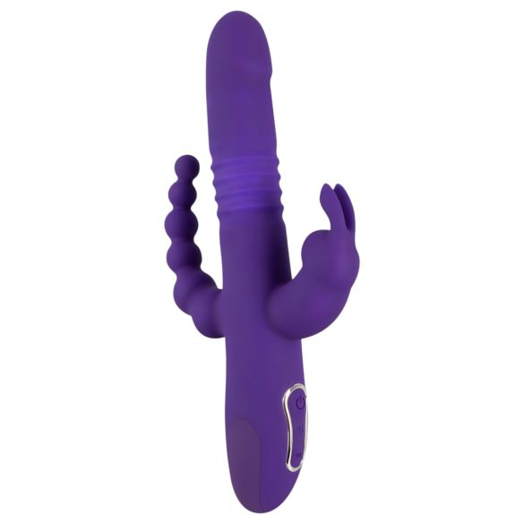 SMILE Triple - uzlādējams, trīskāršs grozāms-vibrējošs masieris (violets)