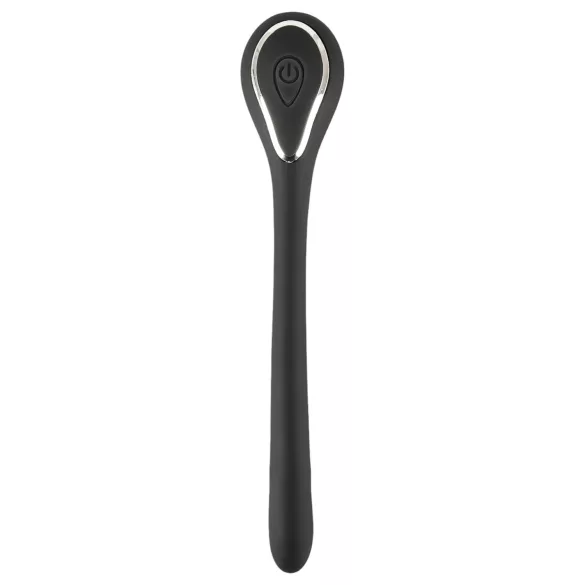 Penīsa plug dilatators - akumulatora vibrācijas dilatators (1 cm, melns)