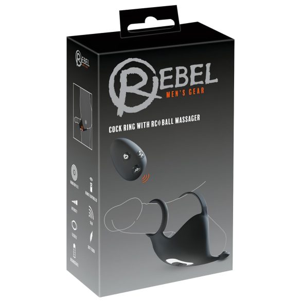 Rebel - Bezvadu vibrējošais dzimumlocekļa un sēklinieku gredzens (melns)