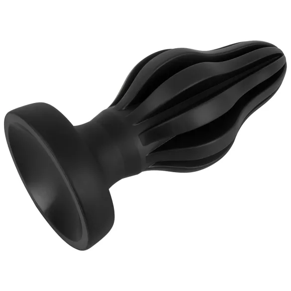 ANOS - rievots mīksts anālais spraudnis - 7 cm (melns)