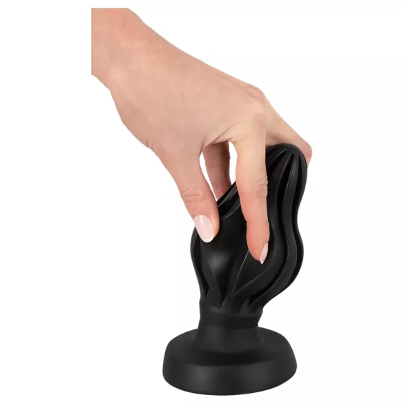 ANOS - rievots mīksts anālais spraudnis - 7 cm (melns)