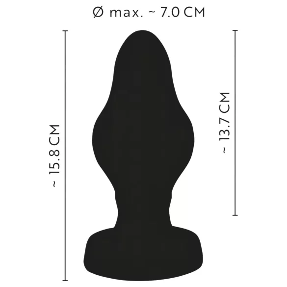 ANOS - rievots mīksts anālais spraudnis - 7 cm (melns)
