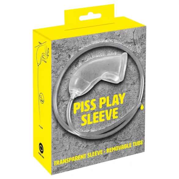 You2Toys Piss Play Sleeve - dzimumlocekļa uzmava ar izplūdes caurulīti (caurspīdīga)