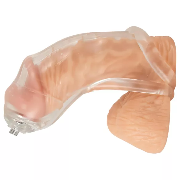 You2Toys Piss Play Sleeve - dzimumlocekļa uzmava ar izplūdes caurulīti (caurspīdīga)