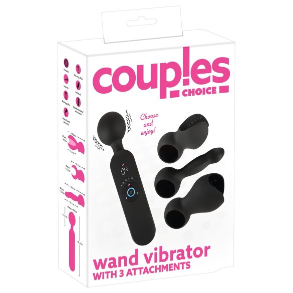 Pāru izvēle - akumulators, sildošs masieris vibrators (melns)