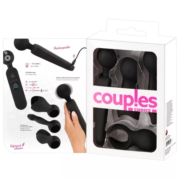 Couples Choice - pāra vibrators ar uzsildīšanu, uzlādējams, melns