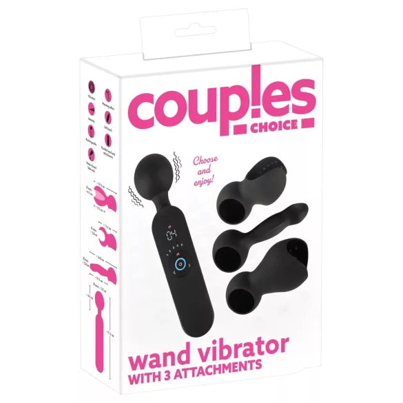 Couples Choice - pāra vibrators ar uzsildīšanu, uzlādējams, melns