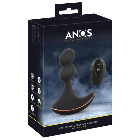 ANOS - divmotoru rotējošs anālais vibrators (melns)