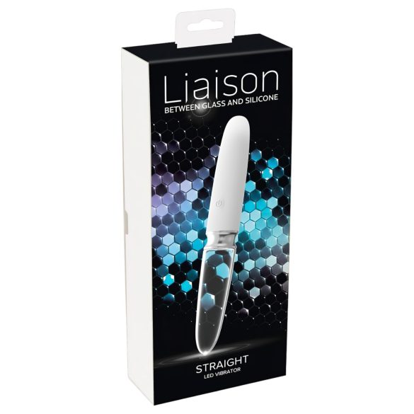 Liaison Straight - bezvadu LED vibrators (caurspīdīgi balts)