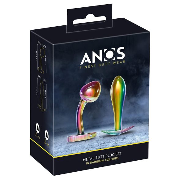 ANOS Metāla Varavīksne - anālo aizbāžņu komplekts (2 daļas)