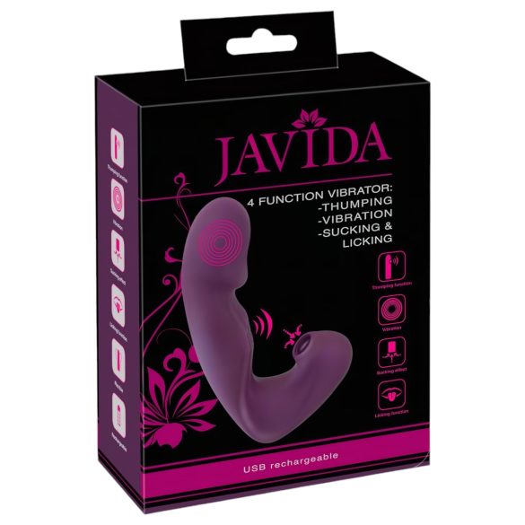 Javida - 4in1 klitora vibrators ar stimulāciju violets
