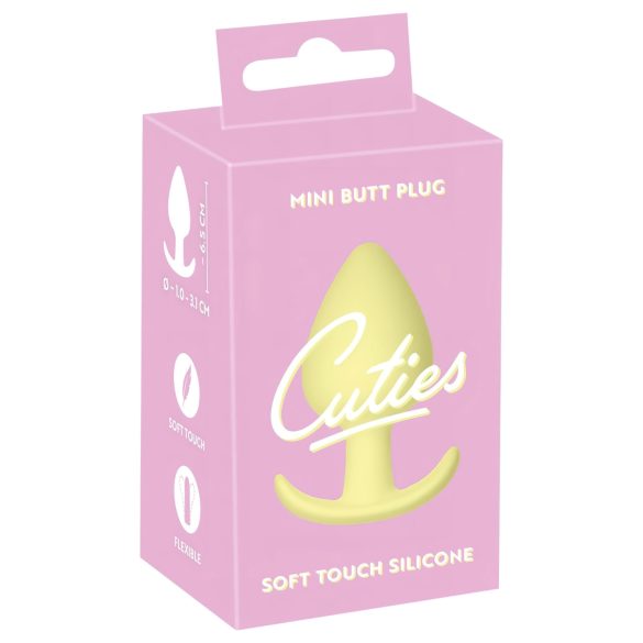 Cuties Mini anālais aizbāznis - silikons, dzeltens (3,1cm)