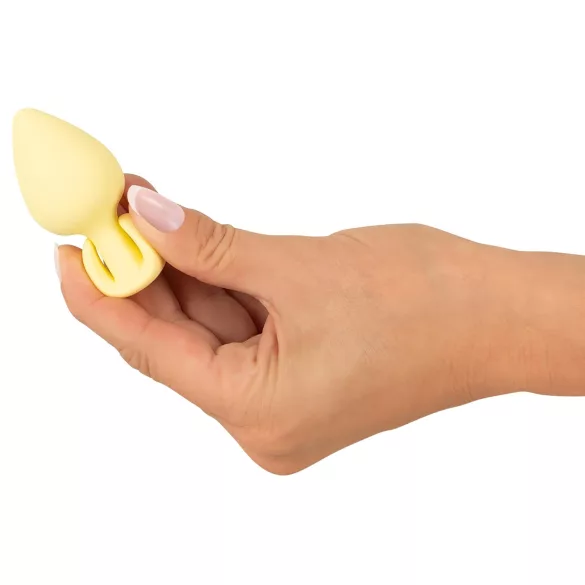 Cuties Mini anālais aizbāznis - silikona anālais plug (dzeltens, 3,1 cm)