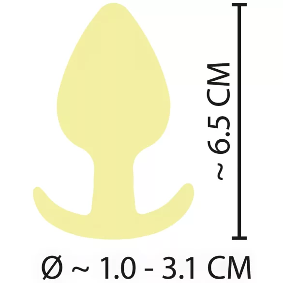 Cuties Mini anālais aizbāznis - silikona anālais plug (dzeltens, 3,1 cm)