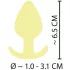 Cuties Mini anālais aizbāznis - silikona anālais plug (dzeltens, 3,1 cm)