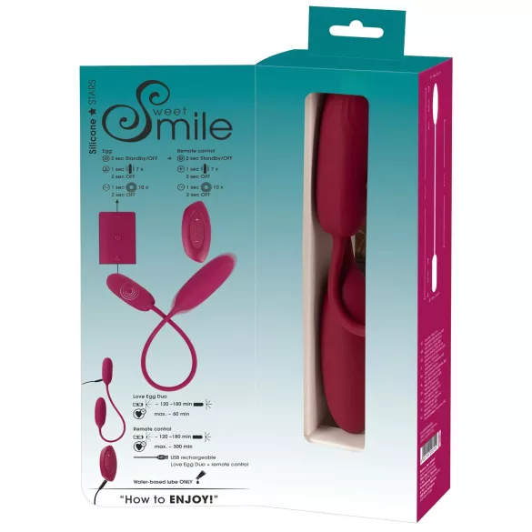 Smile Love Egg Duo vibrējošā ola anālai un vaginālai stimulācijai