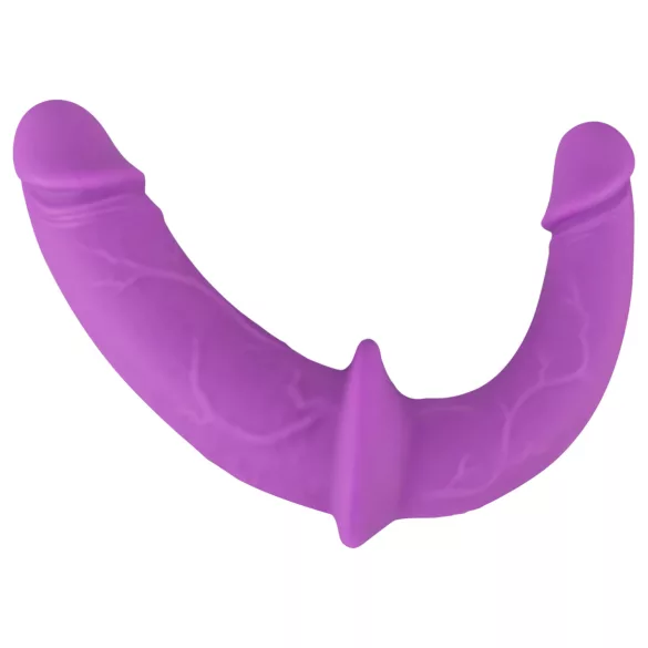 SMILE - dubultais strapon dildo ar apakšveļu, violets-melns