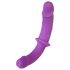 SMILE - piesprādzējams dubultais dildo ar biksītēm (violet-melns)
