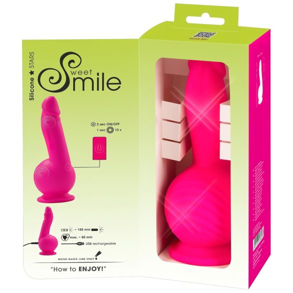 SMILE vibrators ar piesūcekni un diviem motoriem, uzlādējams, rozā