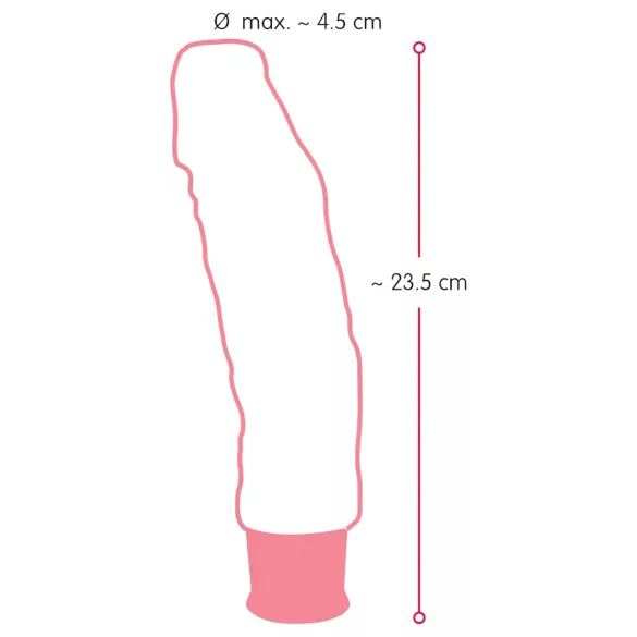 Nature Skin - realistisks vibrators ar ādas efektu, bēšs, 23 cm