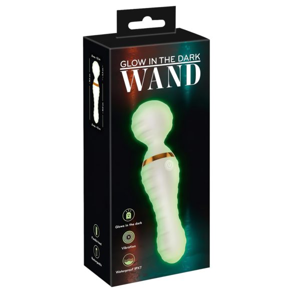 You2Toys Glow in the Dark - masāžas vibrators (balts)