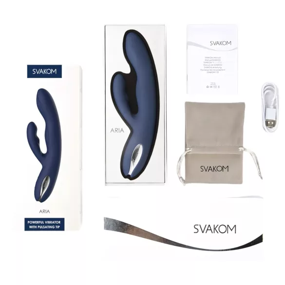 Svakom Aylin - akumulators vibrators ar klitora stimulatoru zilā krāsā