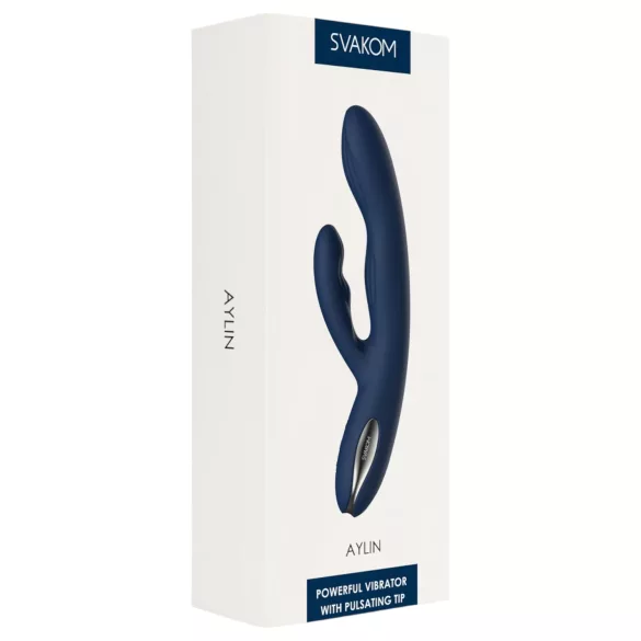 Svakom Aylin - akumulators vibrators ar klitora stimulatoru zilā krāsā