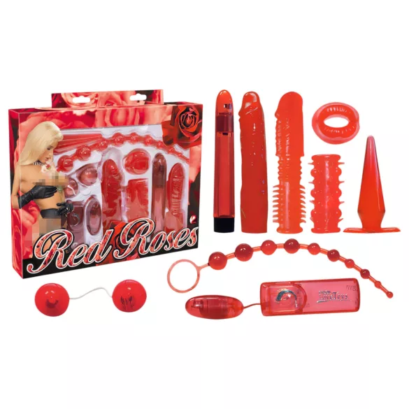 You2Toys - vibrators komplekts 9 daļas sarkans rožu dizains