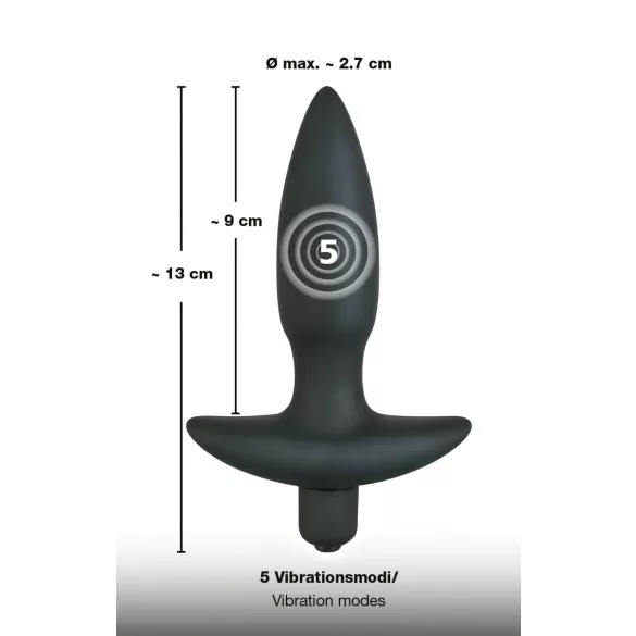 Black Velvets anālais vibrējošais plug maza izmēra