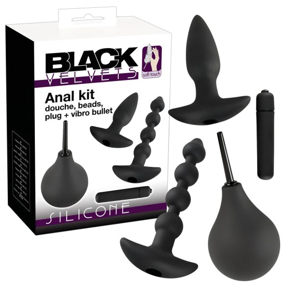 Melnā samta anālo vibratoru komplekts (4 gab.)