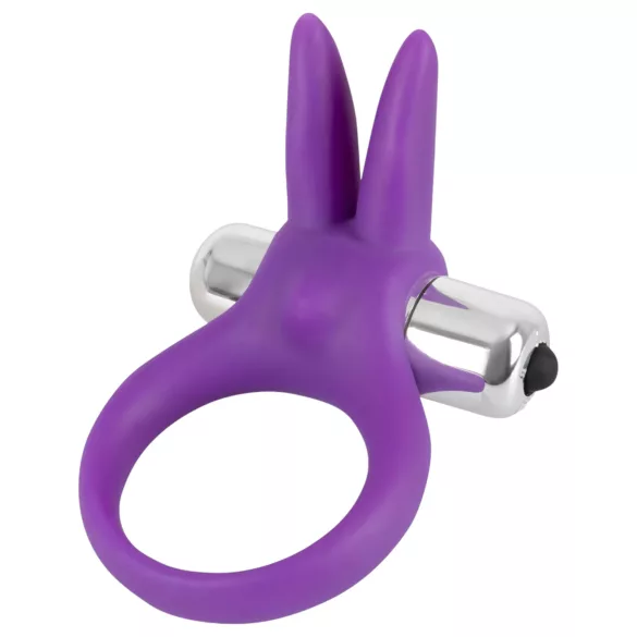 SMILE vibrējošs locekļa gredzens ar truša ausīm violets