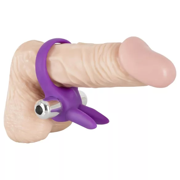 SMILE vibrējošs locekļa gredzens ar truša ausīm violets