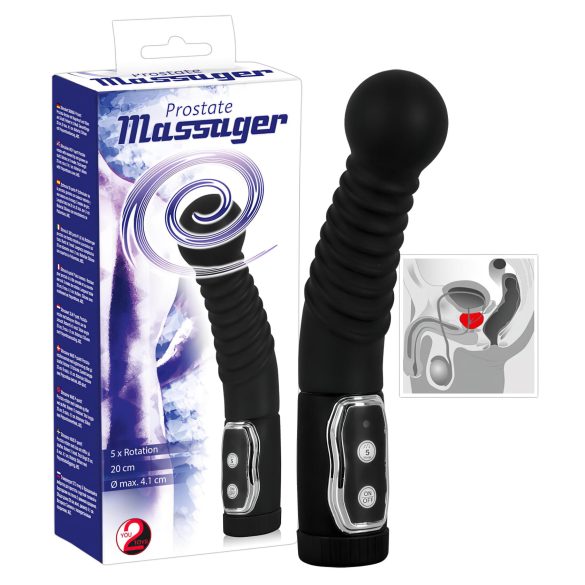 You2Toys - Priekšdziedzera masētājs - rotējošs prostata vibrators (melns)