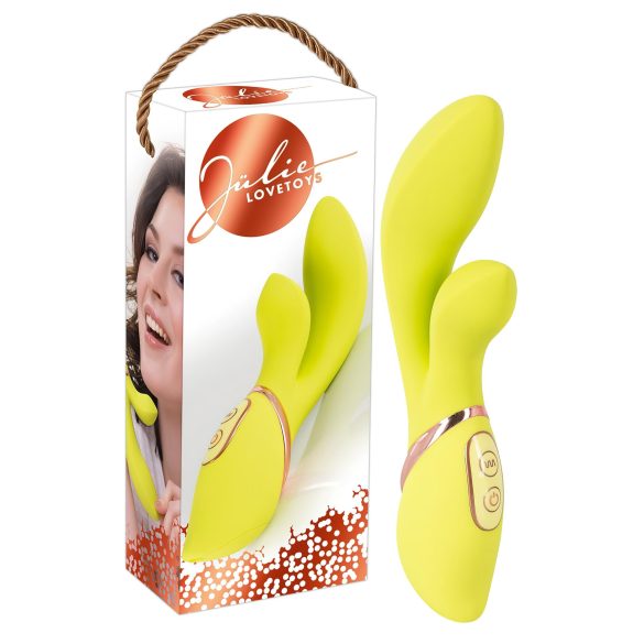 Jülie - klitora vibrators ar roku (dzeltens-zaļš)