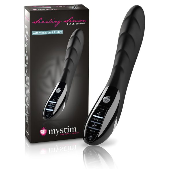 Mystim Sizzling Simon - elektro-stimulācijas vibrators (melns)