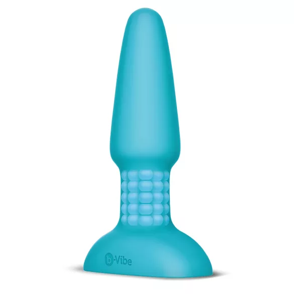 b-Vibe - anālais vibrators ar rotējošām pērlītēm, uzlādējams, tirkīza