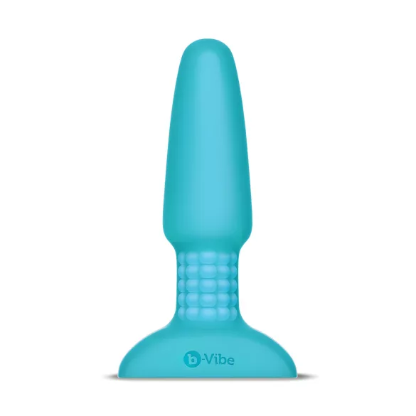 b-Vibe - anālais vibrators ar rotējošām pērlītēm, uzlādējams, tirkīza