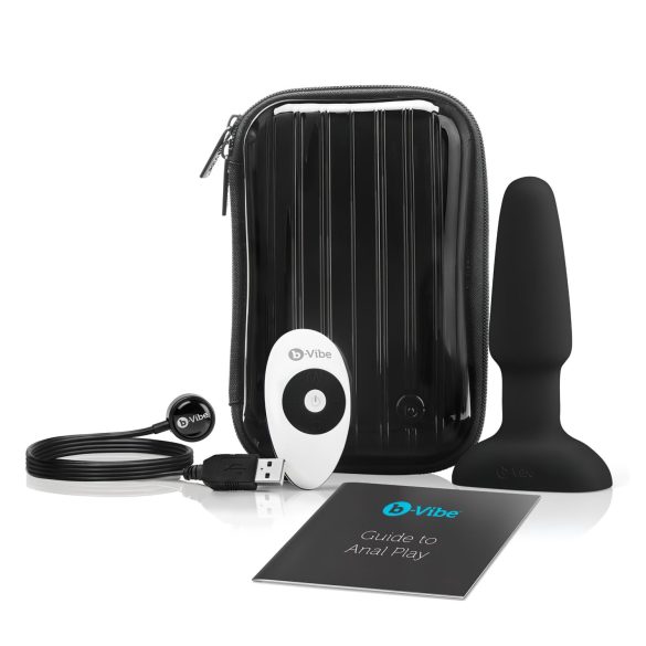 b-Vibe - rotējošs anālais vibrators ar pērlēm (melns)