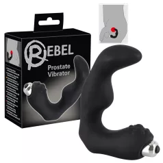 Rebel - prostatas masētājs ar vibrāciju, izliekts, melns