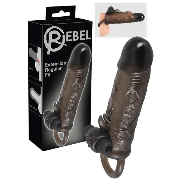 Rebel vibrējošs prezervatīva uzmava 19 cm