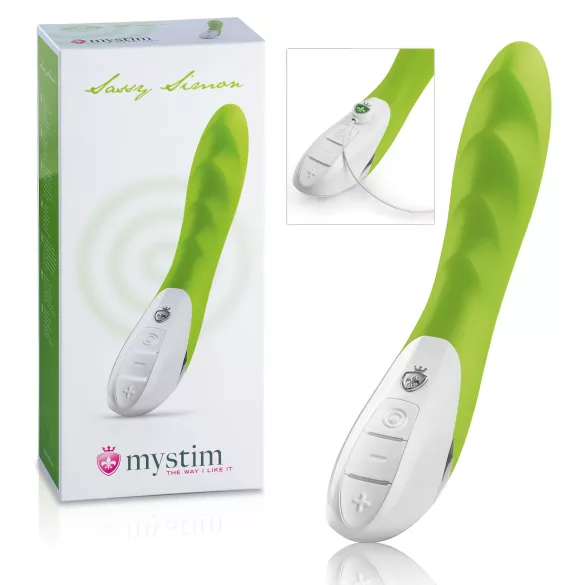 mystim vibrators Sassy Simon ar 2 motoriem zaļš