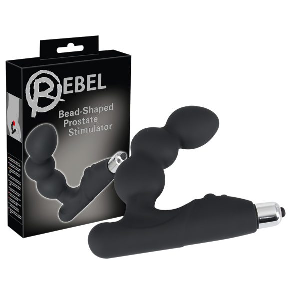 Rebel - melns prostatas vibrators ar apaļu dizainu