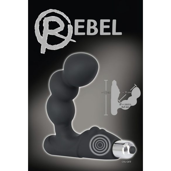 Rebel - prostatas vibrators ar bumbiņām melns