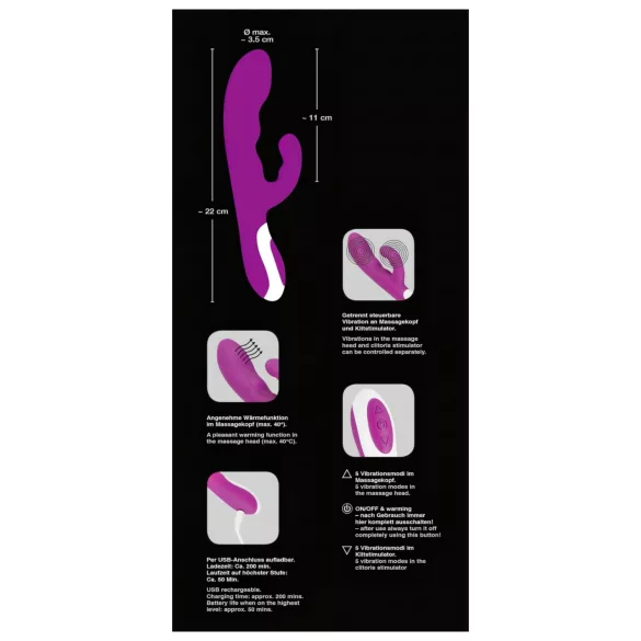 Javida - uzsildošs klitora vibratorrs (violets)