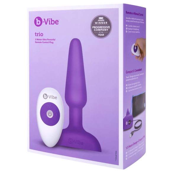 b-Vibe trio - 3 motoru anālais vibrators (violets)