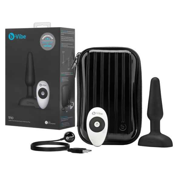 b-Vibe Trio - 3 motoru anālā vibrators (melns)